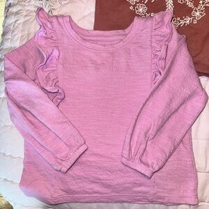 Cat & Jack Lavender Ruffled Long Sleeve Top